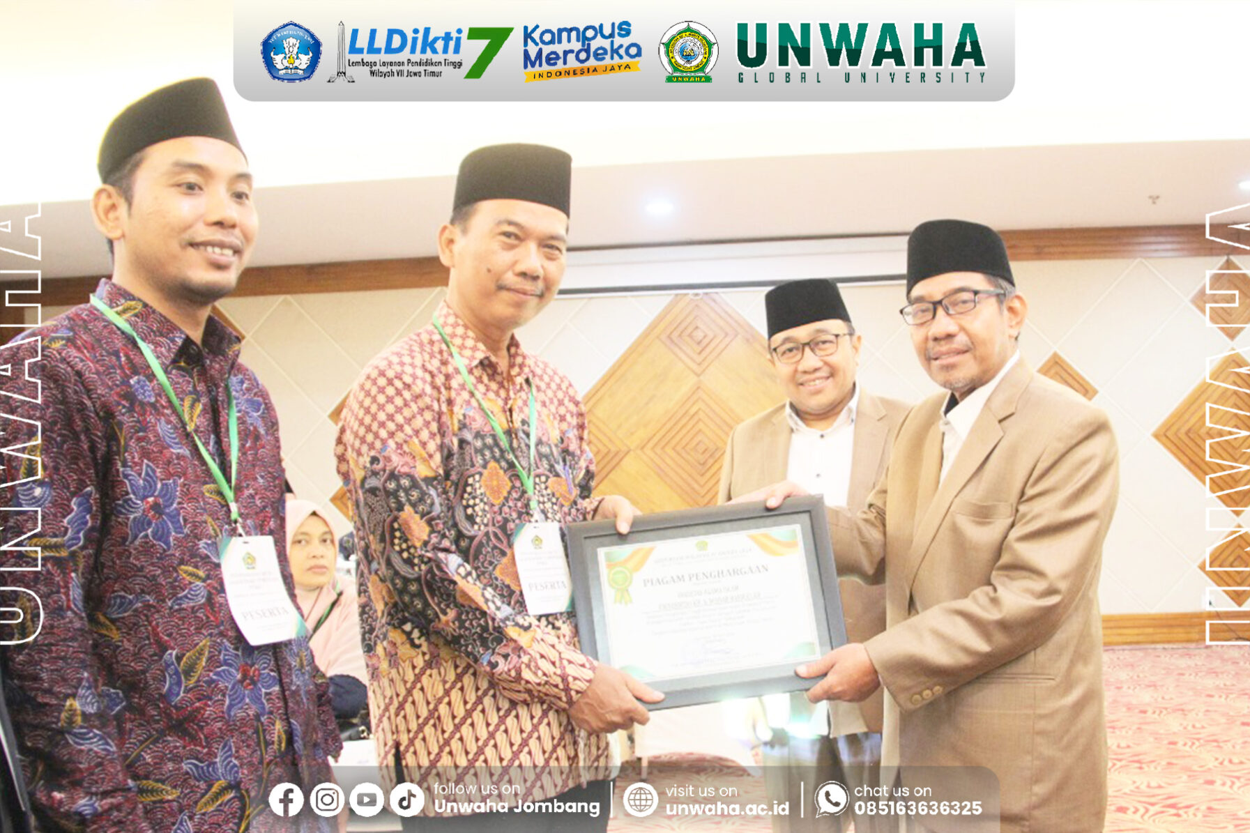 FAI Unwaha Jombang Raih Penghargaan Jumlah Dosen Terbanyak dalam Jabatan Fungsional Lektor-Guru Besar di Kopertais IV Award 2024