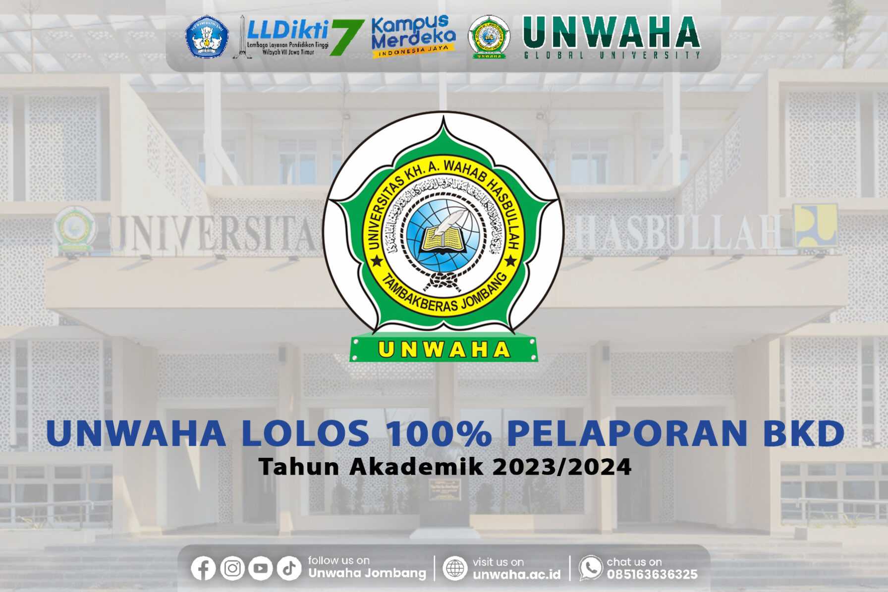 Unwaha Lolos 100% Pelaporan BKD Tahun Akademik 2023/2024