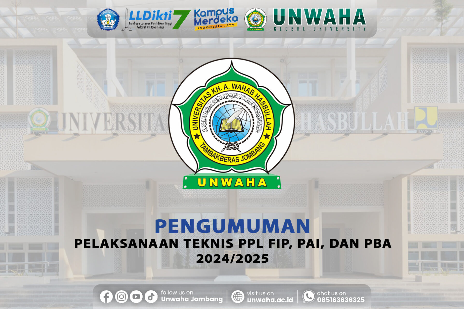 Pengumuman Pelaksanaan Teknis PPL FIP, PAI, dan PBA