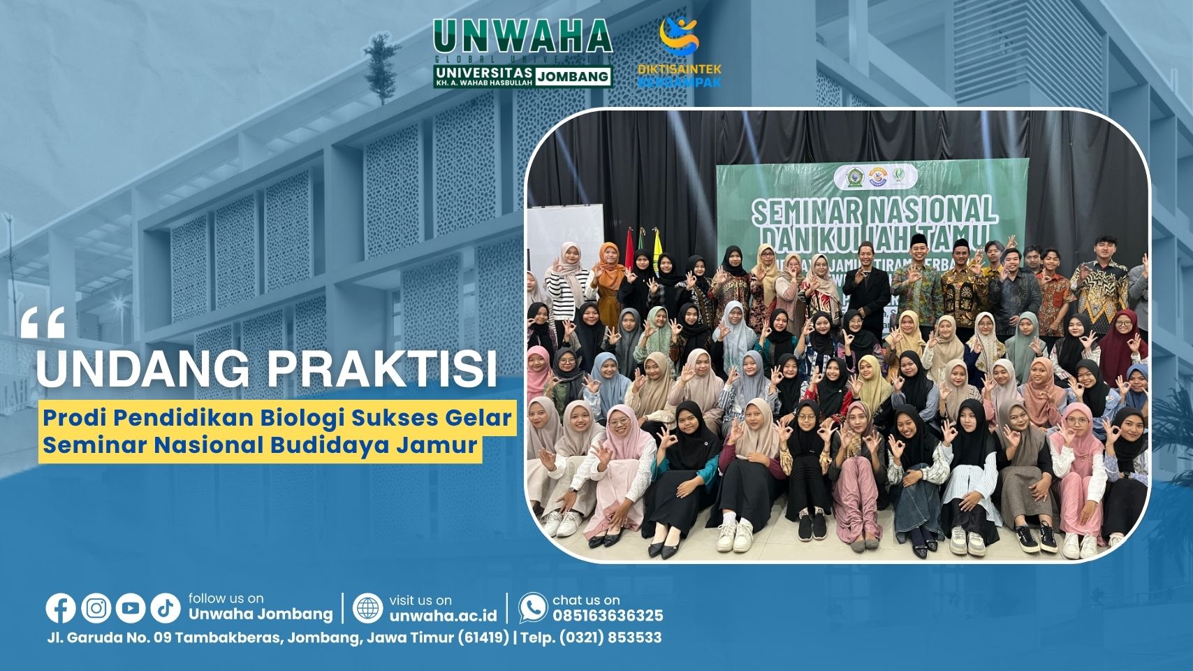 Undang Praktisi, Prodi Pendidikan Biologi Sukses Gelar Seminar Nasional Budidaya Jamur